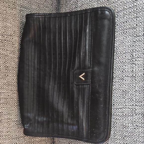 Valentino Black Leather Clutch - Picture 1 of 5